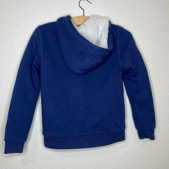 Lucky Brand Sherpa Lined Full Zip Hoodie Sweatshirt Navy Blue Youth Girl M 10/12 - Picture 7 of 7